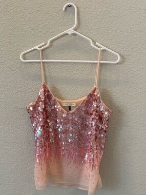 Halston Heritage Blush Pink Sequin Camisole